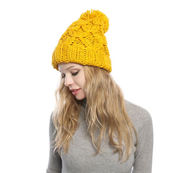 new autumn and winter hat ladies knitted wool hat thickening outdoor hair ball warm knit hat factory direct sales, Black;white
new autumn and winter hat ladies knitted wool hat thickening outdoor hair ball warm knit hat factory direct sales, Black;white