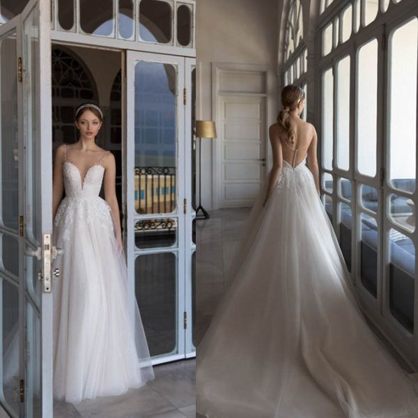daria karlozi wedding dresses spaghetti straps lace appliques beads bridal gowns 2020 backless sweep train a-line wedding dress, White
daria karlozi wedding dresses spaghetti straps lace appliques beads bridal gowns 2020 backless sweep train a-line wedding dress, White