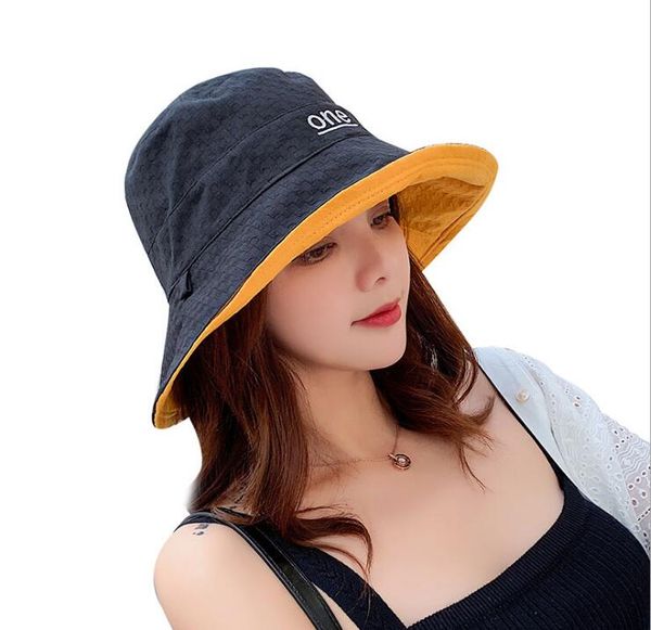 fisherman hat woman japanese and korean version of the all-purpose summer ins hats spring and autumn tide double-sided wide eave, Blue;gray 
fisherman hat woman japanese and korean version of the all-purpose summer ins hats spring and autumn tide double-sided wide eave, Blue;gray
