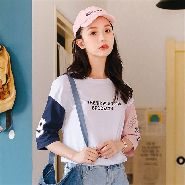 fresh contrast color half sleeve t-shirt female temperament women's casual loose fresh contrast color half sleeve t-shirt female temper, White
fresh contrast color half sleeve t-shirt female temperament women's casual loose fresh contrast color half sleeve t-shirt female temper, White