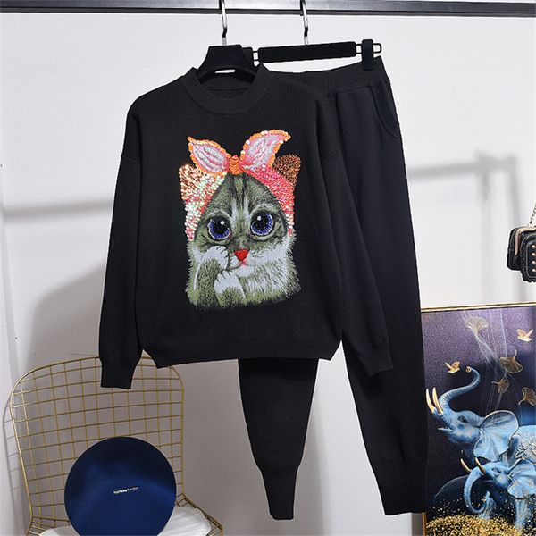 knitted set female diamonds cartoon pattern long sleeve sweater long pants 2pc women autumn loose knitwear ladies tracksuit sets, White
knitted set female diamonds cartoon pattern long sleeve sweater long pants 2pc women autumn loose knitwear ladies tracksuit sets, White