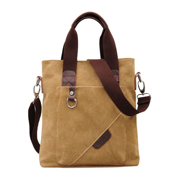 2019 new one-shoulder diagonal portable men's canvas computer bag briefcase