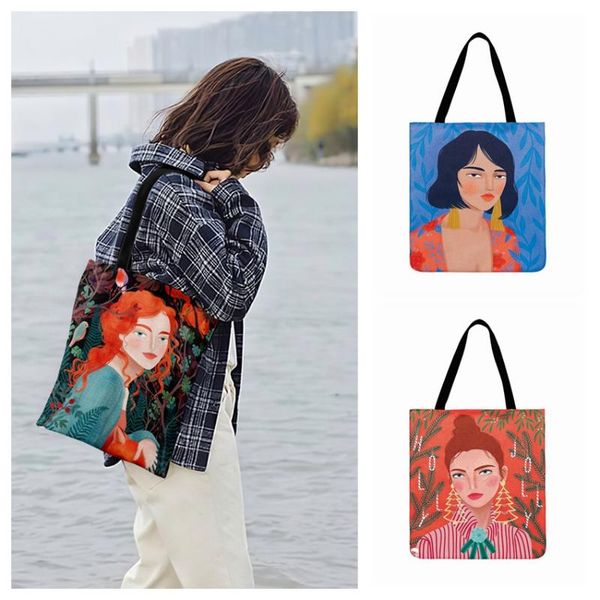 ladies shoulder bag fresh girls illustration print tote bag for women casual tote outdoor beach bags foldable shopping bags
ladies shoulder bag fresh girls illustration print tote bag for women casual tote outdoor beach bags foldable shopping bags