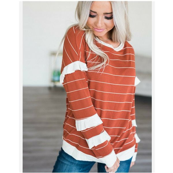 2019 fashion trend women plus size long sleeve pullover t-shirt lady loose baggy casual jumper spring autumn new stripe tees, White
2019 fashion trend women plus size long sleeve pullover t-shirt lady loose baggy casual jumper spring autumn new stripe tees, White