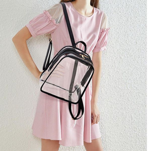 2019 women's clear plastic see through security transparent backpack bag travel bag women backpack purse 0425
2019 women's clear plastic see through security transparent backpack bag travel bag women backpack purse 0425