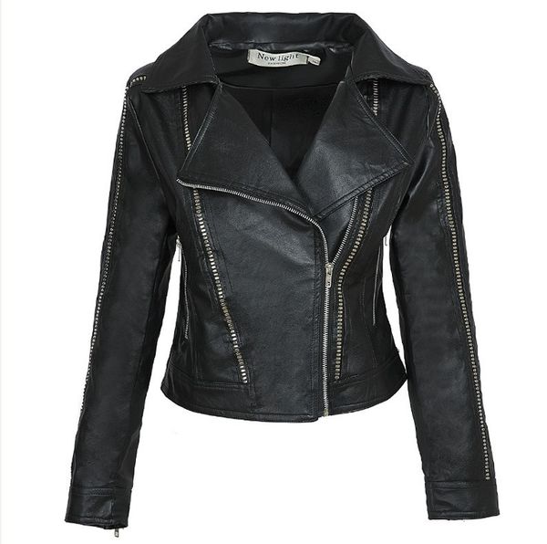 zipper women's pu leather jackets punk motorcycle biker spliced striped woman's faux fur spring short slim coats wp006, Black
zipper women's pu leather jackets punk motorcycle biker spliced striped woman's faux fur spring short slim coats wp006, Black