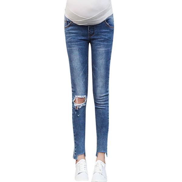 maternity legging jeans denim pregnant prop belly pants hole jeans pants elastic casual women's feet stomach lift pants, Blue
maternity legging jeans denim pregnant prop belly pants hole jeans pants elastic casual women's feet stomach lift pants, Blue