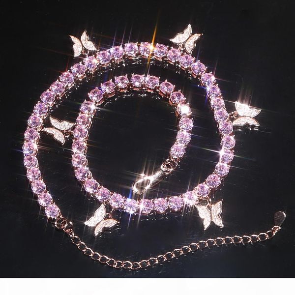 romantic princess pink tennis chain link butterfly pendant necklaces iced out bling aaa zircon rose gold women hip hop jewelry, Silver
romantic princess pink tennis chain link butterfly pendant necklaces iced out bling aaa zircon rose gold women hip hop jewelry, Silver