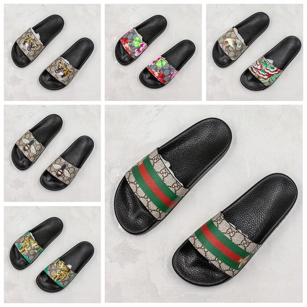 19ss ace sneakers flip flops mens designer slippers for women luxury sandals girls fashion scuffs black white luxury slides loafers size 11