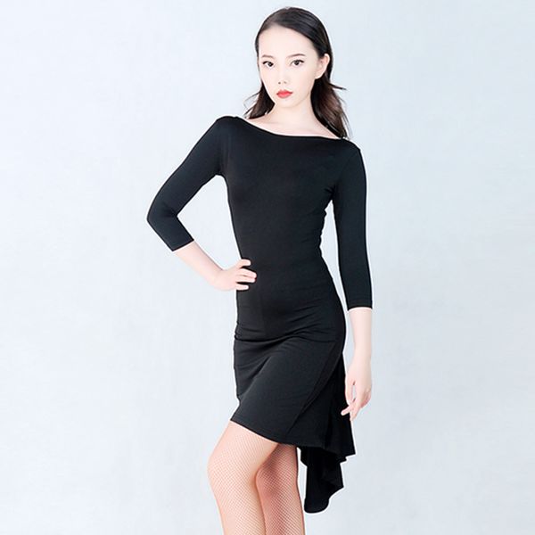slim latin dress black mid-sleeve salsa tango rumba practice dance wear ballroom samba cha cha performance dancing outfit dc1674, Black;red
slim latin dress black mid-sleeve salsa tango rumba practice dance wear ballroom samba cha cha performance dancing outfit dc1674, Black;red