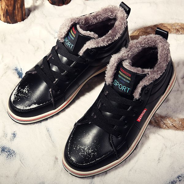 men's winter boots sneakers casual shoes man plush keep warm booties for men footwear male boots, Black
men's winter boots sneakers casual shoes man plush keep warm booties for men footwear male boots, Black