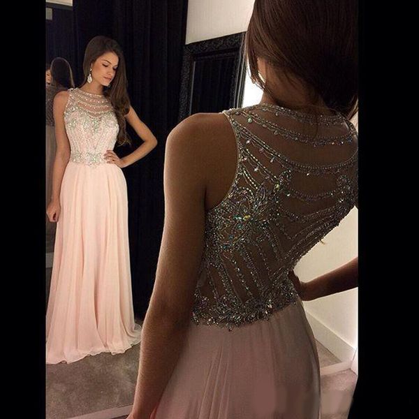 sparkle beading back prom dresses a line chiffon sheer neck cystal long party dress evening gowns, White;black 
sparkle beading back prom dresses a line chiffon sheer neck cystal long party dress evening gowns, White;black