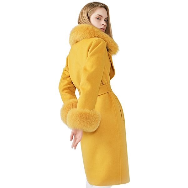 женского шерстяное пальто весна real fox fur collar шерстяной куртка регулируемой талии тонкая дама длинная шинель, Black
женского шерстяное пальто весна real fox fur collar шерстяной куртка регулируемой талии тонкая дама длинная шинель, Black