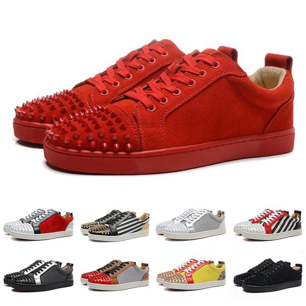 with box designer rivet shoes low cut spikes shoes zebra red blue flats bottoms genuine leather luxury mens womens casual party shoes, Black
with box designer rivet shoes low cut spikes shoes zebra red blue flats bottoms genuine leather luxury mens womens casual party shoes, Black