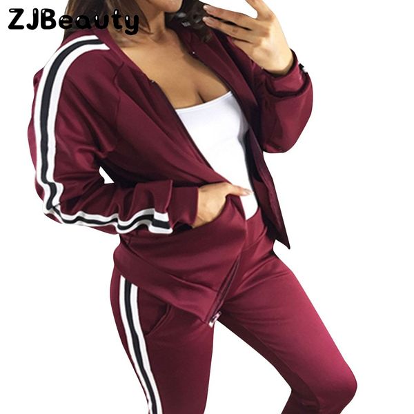 fashion tracksuit for women casual 2pcs running sets striped zipper sport trousers long sleeve crop + pants sportswear#g4
fashion tracksuit for women casual 2pcs running sets striped zipper sport trousers long sleeve crop + pants sportswear#g4