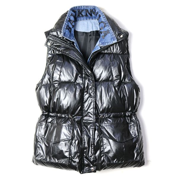 denim stitching fake two pieces womens vest europe style streetwear simple fashion plus size winter clothes women, Black;white
denim stitching fake two pieces womens vest europe style streetwear simple fashion plus size winter clothes women, Black;white