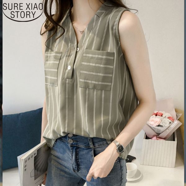 cool plus size outside wearing pattern striped shirt 2019 women fashion sleeveless chiffon blouse female summer 3705 50, White
cool plus size outside wearing pattern striped shirt 2019 women fashion sleeveless chiffon blouse female summer 3705 50, White