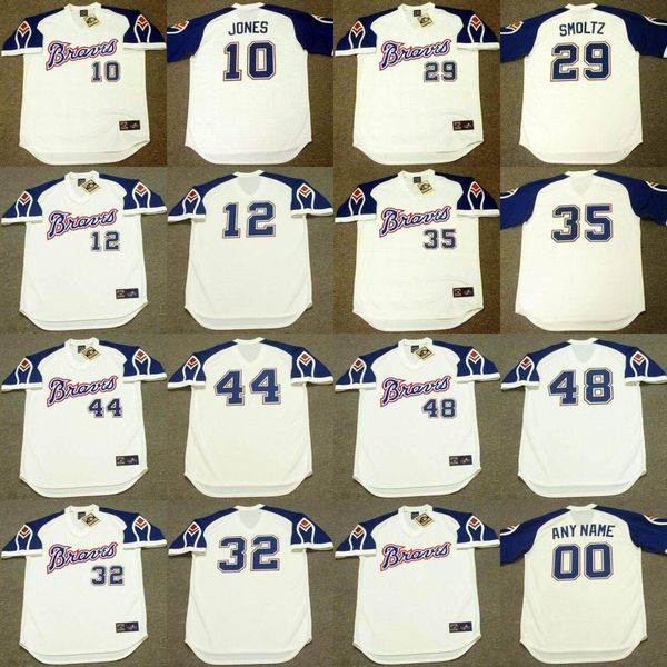 custom 29 john smoltz 12 dusty baker 35 phil niekro 10 chipper jones 44 hank aaron 32 earl williams 48 ralph garr baseball jersey 1974, Black
custom 29 john smoltz 12 dusty baker 35 phil niekro 10 chipper jones 44 hank aaron 32 earl williams 48 ralph garr baseball jersey 1974, Black