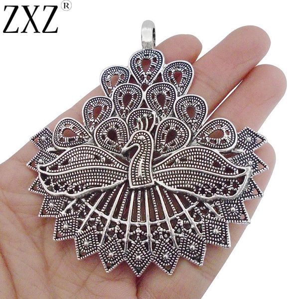 zxz 2pcs antique silver tone large peacock charms pendants for necklace jewelry making findings 79x72mm
zxz 2pcs antique silver tone large peacock charms pendants for necklace jewelry making findings 79x72mm