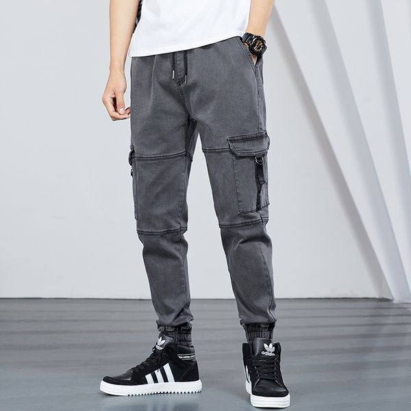 2019 new men jeans loose pants loose waist multi-pocket streetwear leisure simple cotton personality male denim trousers, Blue
2019 new men jeans loose pants loose waist multi-pocket streetwear leisure simple cotton personality male denim trousers, Blue
