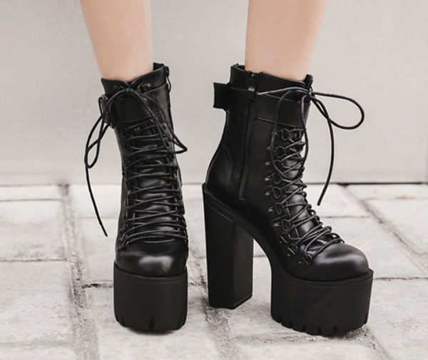 boots flat platform brand women's shoes zipper round toe booties ladies chunky heel clogs fashion ankle lolita rubber leather, Black
boots flat platform brand women's shoes zipper round toe booties ladies chunky heel clogs fashion ankle lolita rubber leather, Black