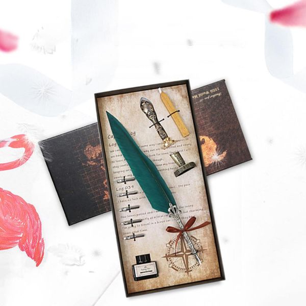 natural quill pen set feather dip water pen perfect gift packing set quill sealing wax, 5pcs tips 15ml ink r25
natural quill pen set feather dip water pen perfect gift packing set quill sealing wax, 5pcs tips 15ml ink r25