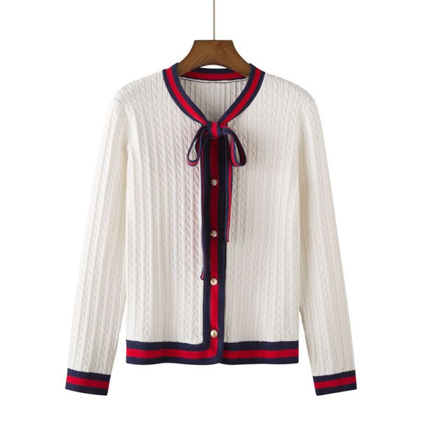 2019 autumn new sweater coat bow tie long sleeve sweater female pearl single-breasted slim kniting cardigan r580, White;black
2019 autumn new sweater coat bow tie long sleeve sweater female pearl single-breasted slim kniting cardigan r580, White;black
