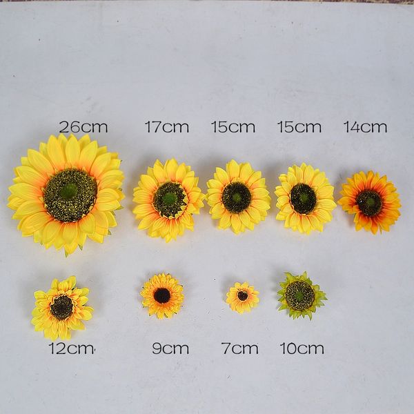10pcs 7cm/17cm/26cm large silk sunflower artificial flower head for wedding decor handmade scrapbooking accessories fake flowers
10pcs 7cm/17cm/26cm large silk sunflower artificial flower head for wedding decor handmade scrapbooking accessories fake flowers