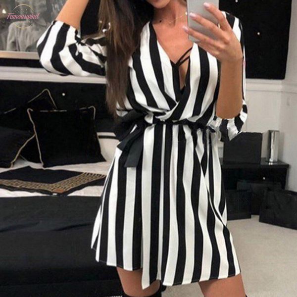 casual loose womens dress vestidos long sleeve v neck striped mini dresses fashion plus size beach dresses, Black;gray
casual loose womens dress vestidos long sleeve v neck striped mini dresses fashion plus size beach dresses, Black;gray