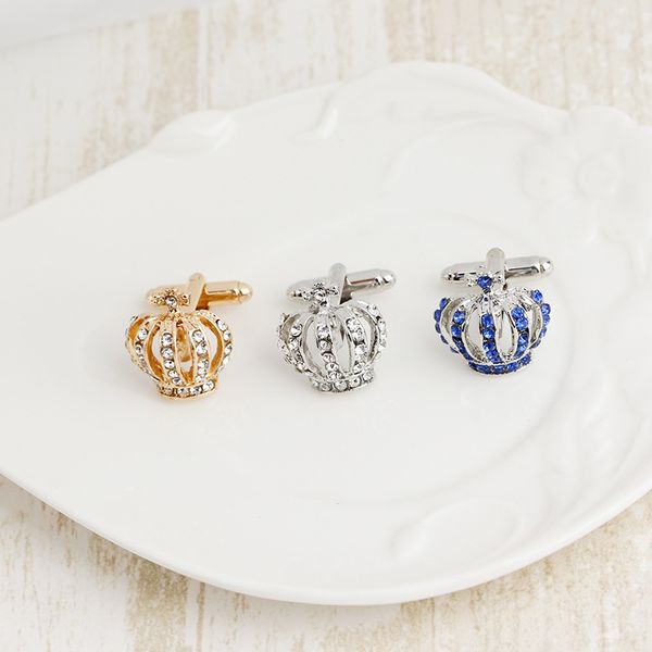 new crystal crown cuffinks fashion elegant french shirts cuff links button for men wedding party, Silver
new crystal crown cuffinks fashion elegant french shirts cuff links button for men wedding party, Silver