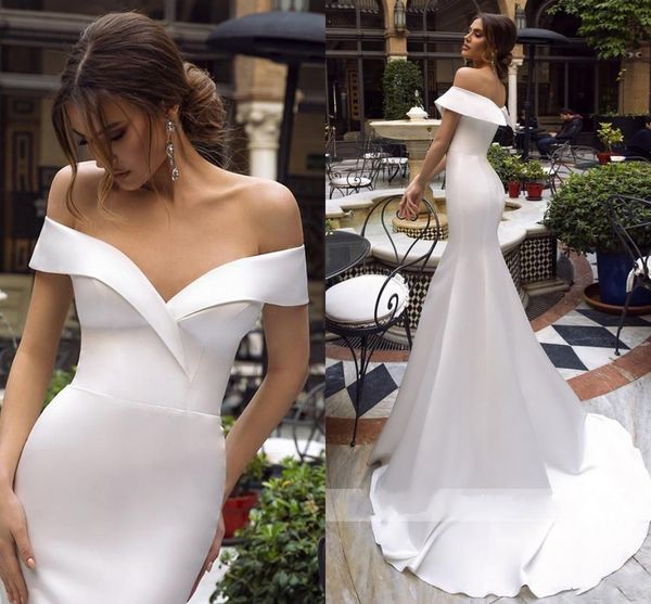 2020 bohemian mermaid wedding dresses satin off the shoulder bridal gowns vestido de noiva princess wedding gowns, White
2020 bohemian mermaid wedding dresses satin off the shoulder bridal gowns vestido de noiva princess wedding gowns, White