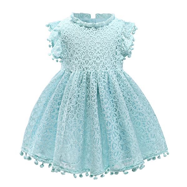 kids dress girl hollow lace dress pom pom short sleeve princess frilled waist dress, Red;yellow 
kids dress girl hollow lace dress pom pom short sleeve princess frilled waist dress, Red;yellow