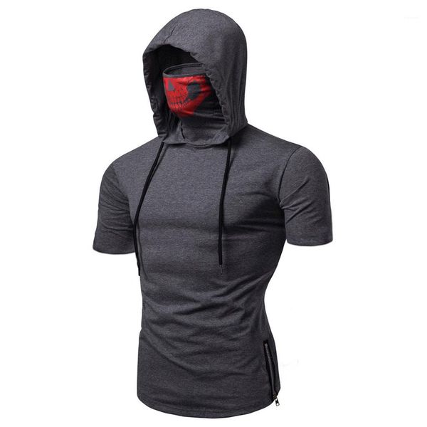 ninja skull mask hooded short sleeved shirts fashion zipper split summer clothing mens tshirts, White;black
ninja skull mask hooded short sleeved shirts fashion zipper split summer clothing mens tshirts, White;black