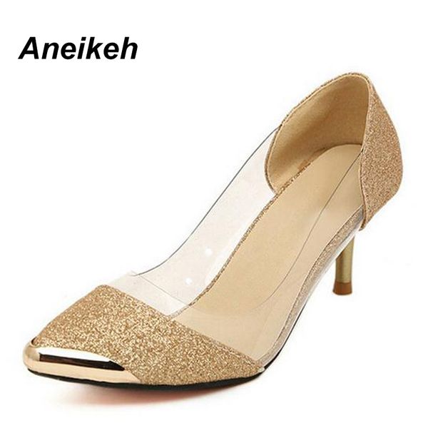 aneikeh women pumps shoes fashion pu leather thin high heel pumps gold sliver shoes woman size plus 35-40 158-1, Black
aneikeh women pumps shoes fashion pu leather thin high heel pumps gold sliver shoes woman size plus 35-40 158-1, Black