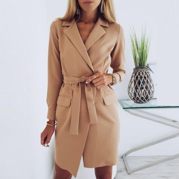 vintage belt bandage solid dress women elegant office ladies blazer dresses long sleeve female autumn mini party dress, Black;gray
vintage belt bandage solid dress women elegant office ladies blazer dresses long sleeve female autumn mini party dress, Black;gray