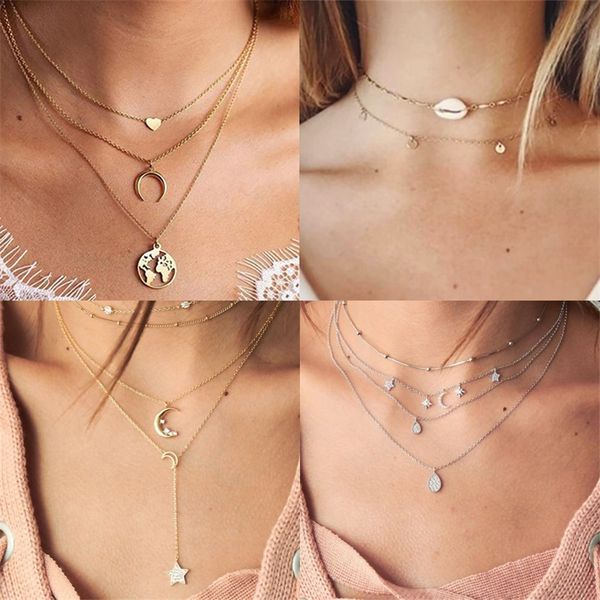 vienkim bodomian shell chokers necklace for women stainless steel multiple gold chain charms summer party gifts jewelry 2019 new, Silver
vienkim bodomian shell chokers necklace for women stainless steel multiple gold chain charms summer party gifts jewelry 2019 new, Silver