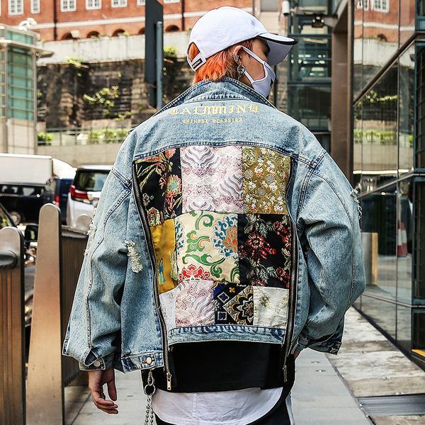 2019 new stylish zip patches denim jacket fashion streetwear embroidery floral personalized ripped jeans bomber jacket, Black;brown
2019 new stylish zip patches denim jacket fashion streetwear embroidery floral personalized ripped jeans bomber jacket, Black;brown