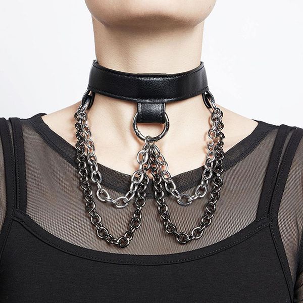gothic punk chokers collar chain leash leather choker bondage cosplay goth iron chain women black necklace harajuku accessories, Silver
gothic punk chokers collar chain leash leather choker bondage cosplay goth iron chain women black necklace harajuku accessories, Silver