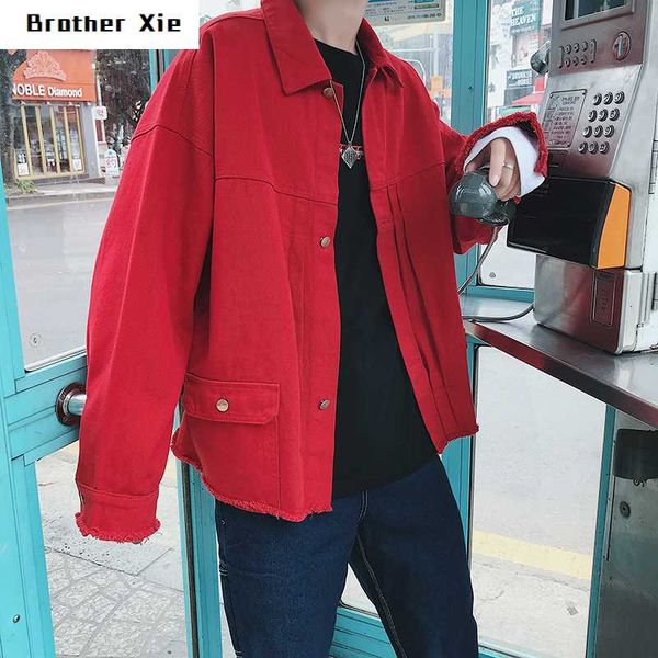 hole denim jacket men's fashion washed solid color casual denim jacket man streetwear wild loose hip hop bomber mens, Black;brown
hole denim jacket men's fashion washed solid color casual denim jacket man streetwear wild loose hip hop bomber mens, Black;brown