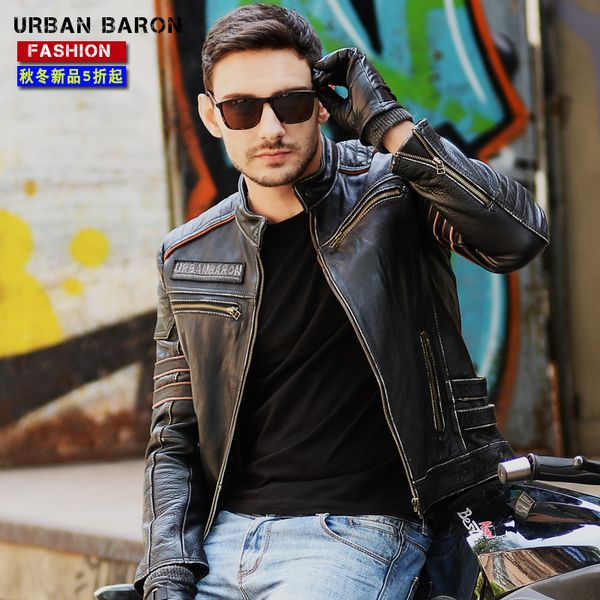 dhl brand clothing mens skull genuine leather jackets,men's edge vintage biker jacket.plus size homme fitness, Black
dhl brand clothing mens skull genuine leather jackets,men's edge vintage biker jacket.plus size homme fitness, Black