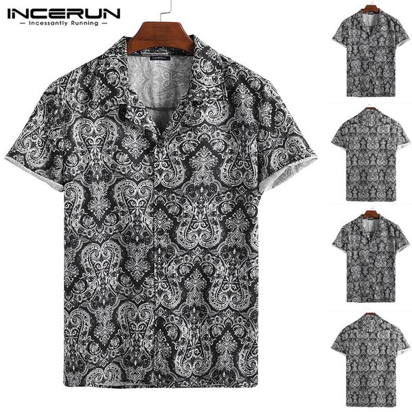 incerun summer men's ethic printed short sleeve shirts cool lapel neck fit button blouse men personality camisa masculina 2, White;black
incerun summer men's ethic printed short sleeve shirts cool lapel neck fit button blouse men personality camisa masculina 2, White;black
