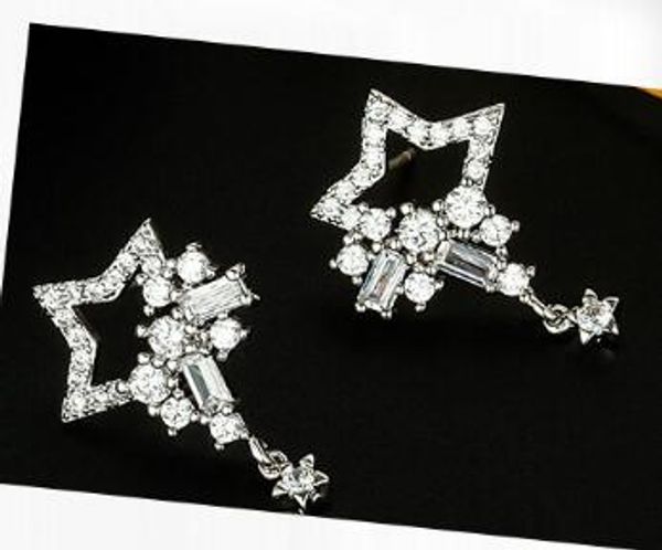 new european and american popular five-pointed star tassel earrings personality simple earring fashion classic delicate and elegant, Silver
new european and american popular five-pointed star tassel earrings personality simple earring fashion classic delicate and elegant, Silver