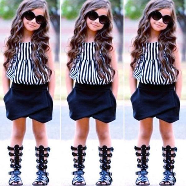 summer baby kids girls clothes set black striped sleeveless t-shirt +blouse bloomers shorts pants girl dress 2pcs outfits, White
summer baby kids girls clothes set black striped sleeveless t-shirt +blouse bloomers shorts pants girl dress 2pcs outfits, White