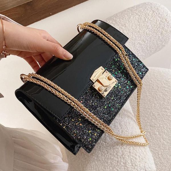 sequins square crossbody bag 2019 new patent leather women's handbag lock chain shoulder messenger bag
sequins square crossbody bag 2019 new patent leather women's handbag lock chain shoulder messenger bag