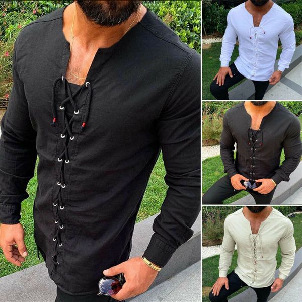 fashion men cotton linen shirt long sleeve blouse muscle slim casual v neck shirts -3xl, White;black
fashion men cotton linen shirt long sleeve blouse muscle slim casual v neck shirts -3xl, White;black