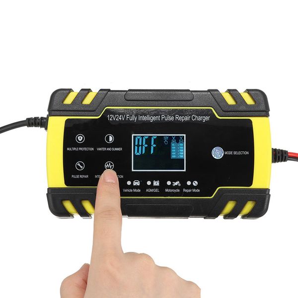 enusic12/24v 8a/4a touch screen pulse repair lcd battery charger for car motorcycle lead acid battery agm gel wet - eu plug
enusic12/24v 8a/4a touch screen pulse repair lcd battery charger for car motorcycle lead acid battery agm gel wet - eu plug
