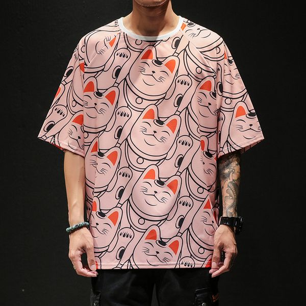 2019 harajuku men t shirts summer cartoon short sleeve lucky cat print fashion short-sleeve loose tees men streetwear tshirt, White;black
2019 harajuku men t shirts summer cartoon short sleeve lucky cat print fashion short-sleeve loose tees men streetwear tshirt, White;black