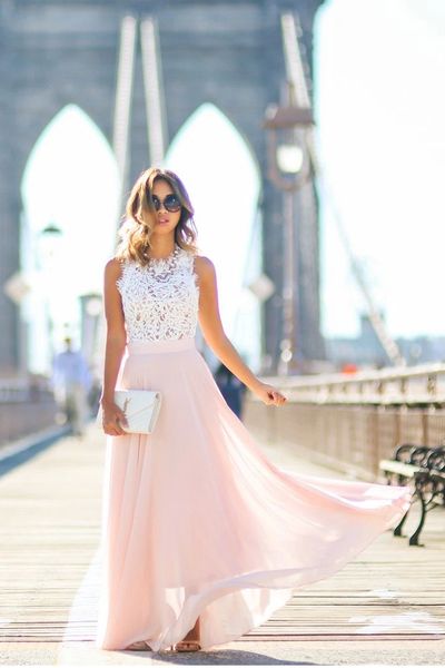 white lace pink chiffon bridesmaid dresses 2022 long sheer neck hollow back beach boho bridesmaid dress for wedding party, White;pink
white lace pink chiffon bridesmaid dresses 2022 long sheer neck hollow back beach boho bridesmaid dress for wedding party, White;pink