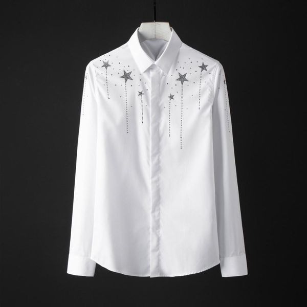 100% cotton mens shirts luxury czech crystal drill design long sleeve mens dress shirts plus size 4xl starry man, White;black
100% cotton mens shirts luxury czech crystal drill design long sleeve mens dress shirts plus size 4xl starry man, White;black