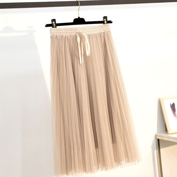2019 summer women high waist pleated mesh skirts fashion lace up a line beach party skirts casual female mid tulle skirt, Black
2019 summer women high waist pleated mesh skirts fashion lace up a line beach party skirts casual female mid tulle skirt, Black